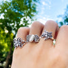 Vintage Silver Plated Angel Wings Ring for Womens Gothic Punk Steampunk Heart Butterfly Skull Ring Sets Party Jewelry 2021