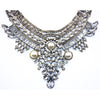 Vintage Silvered Choker Collar Necklace Pearls Beaded Crystal Statement Maxi Long Necklace Femme Layered Enthic Collar Jewelry