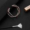 Vintage Simple Oval Circle Interlocking Bracelets&amp;Bangles For Woman Adjustable Rose Gold Silvery Open Bangle Jewelry