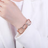 Vintage Simple Oval Circle Interlocking Bracelets&amp;Bangles For Woman Adjustable Rose Gold Silvery Open Bangle Jewelry