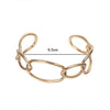 Vintage Simple Oval Circle Interlocking Bracelets&amp;Bangles For Woman Adjustable Rose Gold Silvery Open Bangle Jewelry