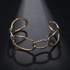 Vintage Simple Oval Circle Interlocking Bracelets&amp;Bangles For Woman Adjustable Rose Gold Silvery Open Bangle Jewelry