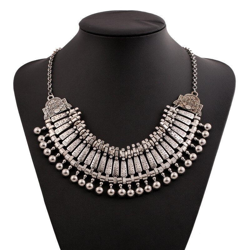 Vintage Small Ball Tassel Woman Necklace Collar Statement Choker Necklaces Indian Ethnic Vintage Big Chokers for Female