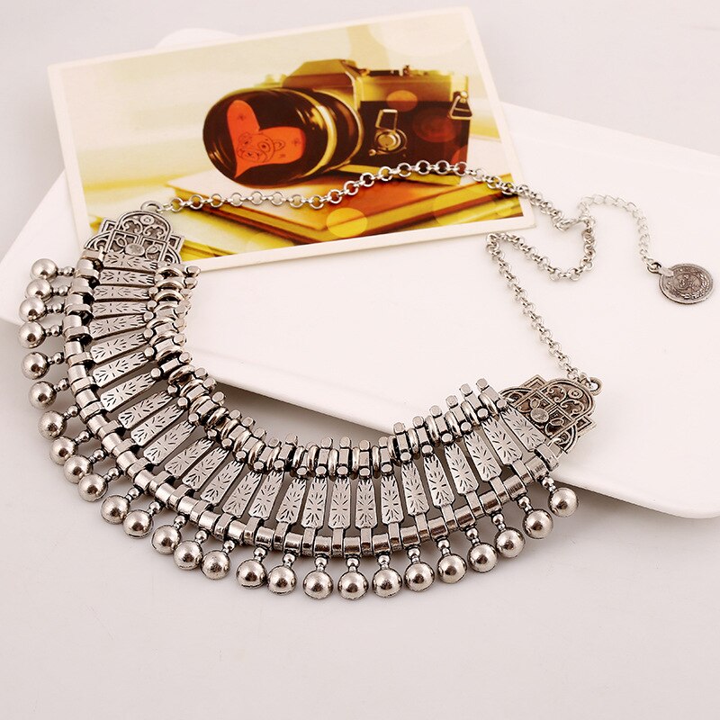 Vintage Small Ball Tassel Woman Necklace Collar Statement Choker Necklaces Indian Ethnic Vintage Big Chokers for Female