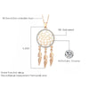 Vintage Small Dream Catcher Pendant Necklace For Woman Gold Silvery Chain Clear Crystal Feather Chokers Female Jewelry