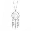 Vintage Small Dream Catcher Pendant Necklace For Woman Gold Silvery Chain Clear Crystal Feather Chokers Female Jewelry