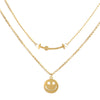 Vintage Smiling Face Necklace Chain Choker Stainless Steel Necklace For Women Men Geometric Double Necklaces For Women Jewelry