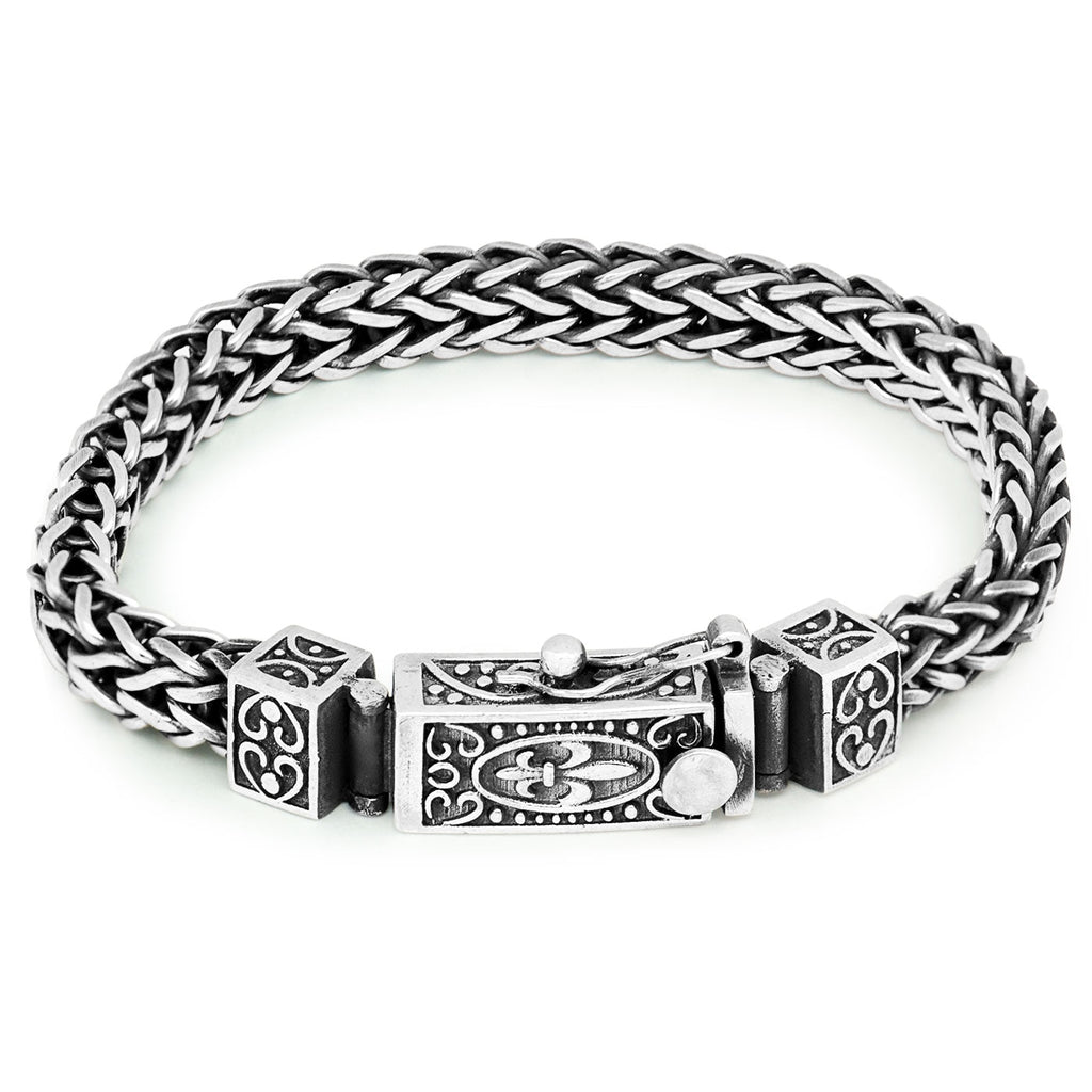 Vintage Solid 925 Sterling Silver Keel Thick Men Bracelet