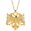 Vintage Solid Russia Emblem Albania Eagle Pendant Necklaces Coat of Arms Double Headed Eagle Pendants Chain Ethnic Gifts