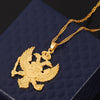 Vintage Solid Russia Emblem Albania Eagle Pendant Necklaces Coat of Arms Double Headed Eagle Pendants Chain Ethnic Gifts