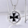 Vintage Stainless Steel Maltese Cross Link Chain Statement Necklaces Mens Templar Knights Pendants Necklaces Jewelry