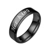 Vintage Stainless Steel Ring Mens and Womens Her King/His Queen Printed Jewelry Wedding Gift Band Ring for Lovers