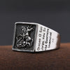 Vintage Stainless Steel Saint Michael Protective Ring Mens Punk Roman Paladin Badge Biker Ring Jewelry