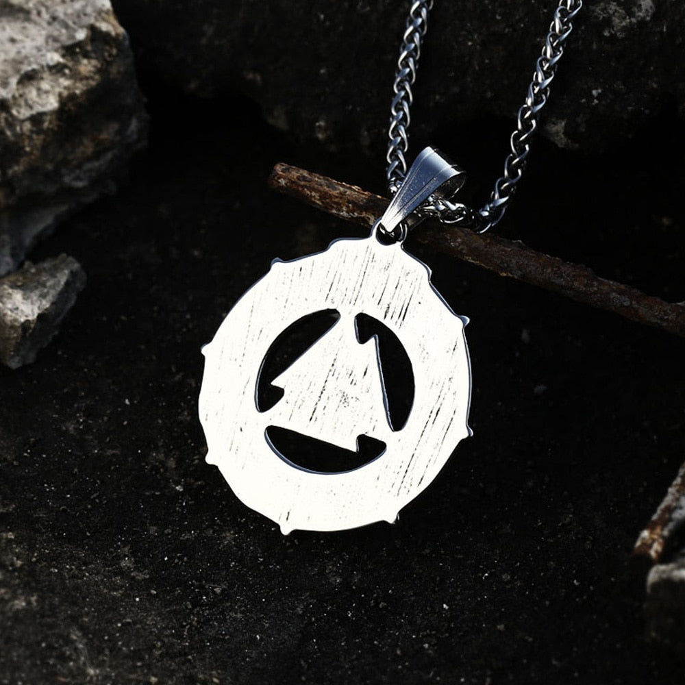 Vintage Stainless Steel Viking Triangle Valknut Necklace Pendant Nordic Mythology Father Odin Viking Necklace Men Amulet Jewelry