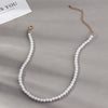 Vintage Style Simple 6MM Pearl Chain Choker Necklace For Women Wedding Love Shell Pendant Necklace  Jewelry