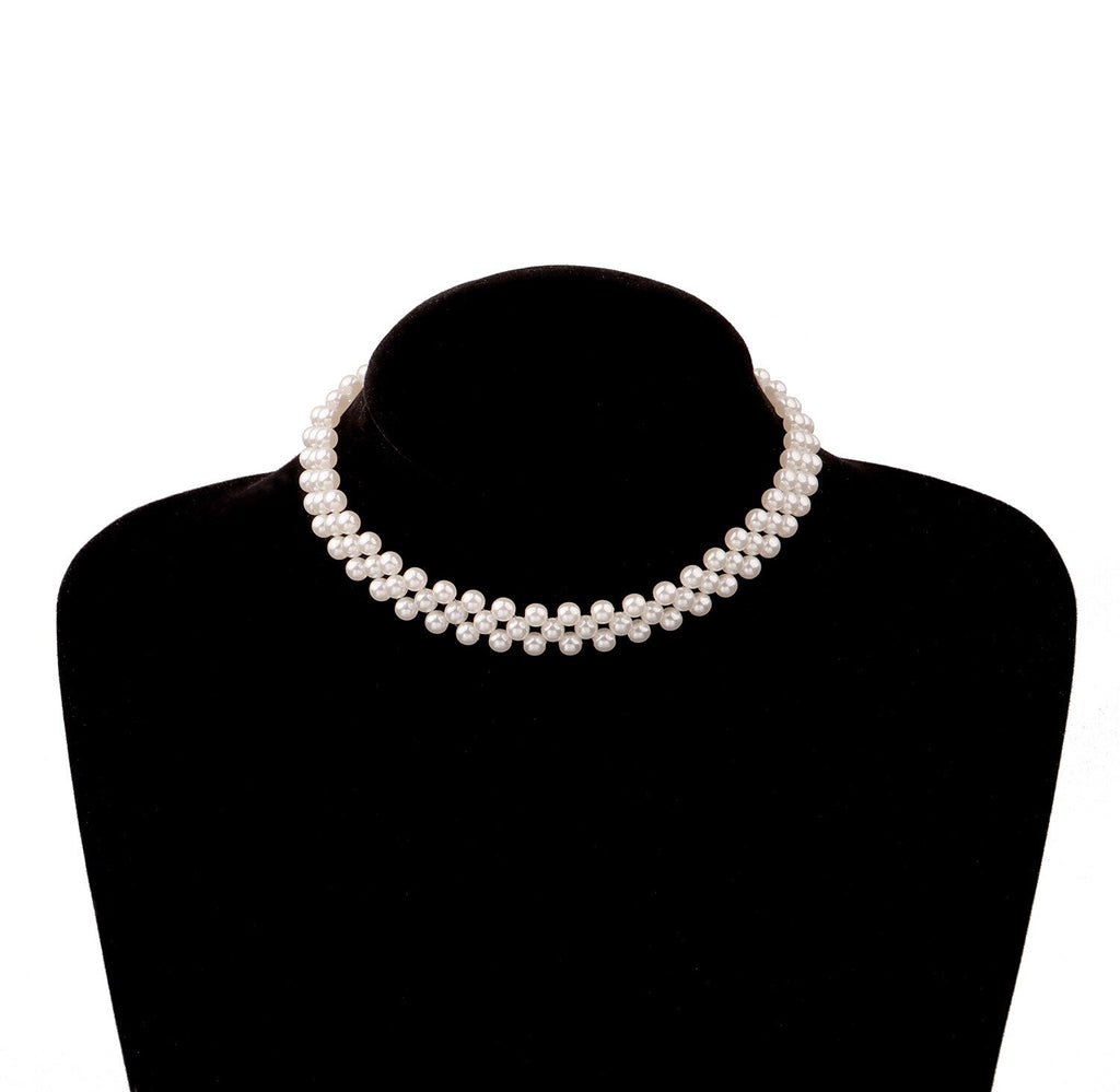 Vintage Style Simple 6MM Pearl Chain Choker Necklace For Women Wedding Love Shell Pendant Necklace  Jewelry