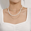 Vintage Style Simple 6MM Pearl Chain Choker Necklace For Women Wedding Love Shell Pendant Necklace  Jewelry