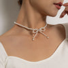 Vintage Style Simple 6MM Pearl Chain Choker Necklace For Women Wedding Love Shell Pendant Necklace  Jewelry