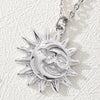 Vintage Sun and Moon Stainless Steel Necklace Boho Charm Celestial Dainty Necklaces For Women Collier Femme BFF Jewelry Gift