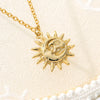 Vintage Sun and Moon Stainless Steel Necklace Boho Charm Celestial Dainty Necklaces For Women Collier Femme BFF Jewelry Gift