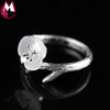 Vintage Tree Branch Crystal Shell Flower Ring Female Gemstone Jewelry Gifts 100% 925 Sterling Silver Ring For Women Wedding SR67