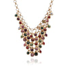 Vintage Triangle Metal Mesh Multi-Color Crystal Mix and Match Woman Necklace Boho Ethnic Big Bib Jewelry Accessory