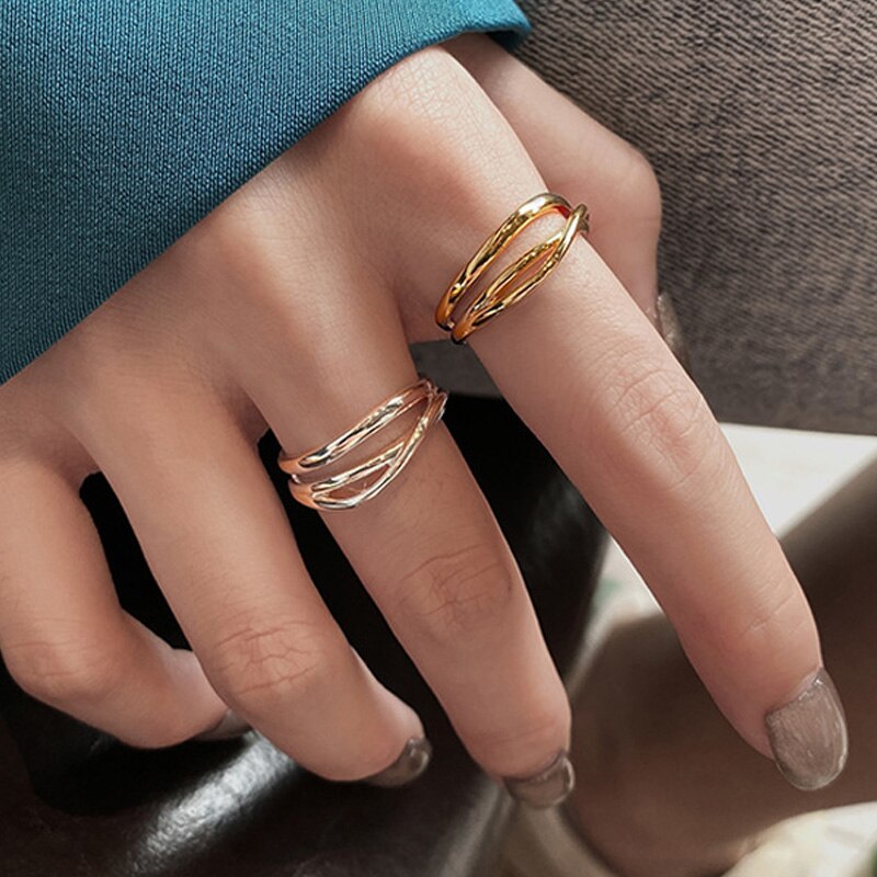Vintage Twining Rings For Teens Adjustable Ring  Woman Jewelry And Accessories 2022 Trend Gift Female  GaaBou