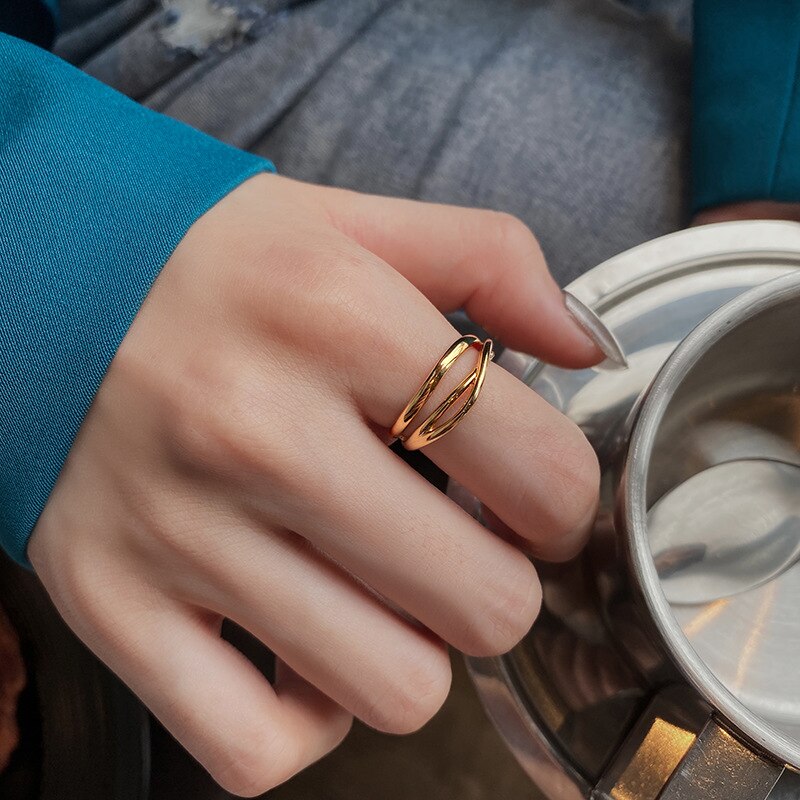 Vintage Twining Rings For Teens Adjustable Ring  Woman Jewelry And Accessories 2022 Trend Gift Female  GaaBou