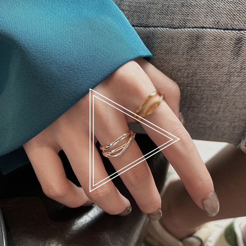 Vintage Twining Rings For Teens Adjustable Ring  Woman Jewelry And Accessories 2022 Trend Gift Female  GaaBou