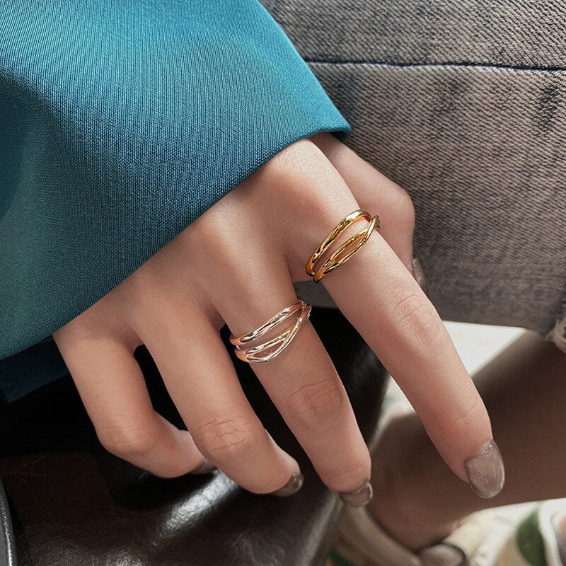 Vintage Twining Rings For Teens Adjustable Ring  Woman Jewelry And Accessories 2022 Trend Gift Female  GaaBou