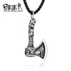 Vintage Viking Wolf Scandinavian Hammer Axe Pendant Men Women Stainless Steel Necklace Jewelry