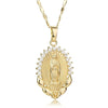 Vintage Virgin Mary Necklaces & Pendants Stainless Steel Statement Necklace Women Crystal Pendant Christian Gold Charm Jewelry