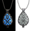 Vintage Water Drop Pendant Luminous Necklace for Women Men Charm Glow In The Dark Stone Necklace Jewelry Gifts
