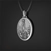 Virgin Mary Necklace Pendant Religion Viking Ancient Silver Color Christian Necklace Men Women Religious Jewelry Christmas Gifts