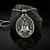 Virgin Mary Necklace Pendant Religion Viking Ancient Silver Color Christian Necklace Men Women Religious Jewelry Christmas Gifts