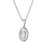 Virgin Mary Pendant Necklace for Women Silvery Gold Unisex Catholic Coin Long Necklace Our Lady Pendant Trendy Jewelry 2022 New