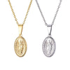 Virgin Mary Pendant Necklace for Women Silvery Gold Unisex Catholic Coin Long Necklace Our Lady Pendant Trendy Jewelry 2022 New