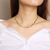 Vnox 4mm Length Adjustable Flat Snake Chain Choker for Women Stainless Steel Necklaces Elegant Street Wear Jewelry