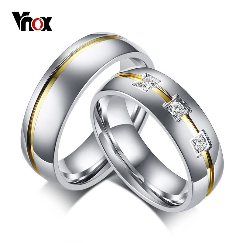 Classic Wedding Rings For Women Men Stainless Steel Band Engagement Jewelry Anniversary Valentine's D Gift For Him Her