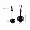 Vnox Drop Shipping Black Obsidian Necklace Star Of David RongDe Men Pendant Lucky Love Crystal Jewelry With Free Adjustable Rope