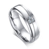 Elegant Couple Rings For Women Men Stainless Steel Wedding Bands AAA CZ Stones Trendy Anel Alliance Gift