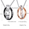 Vnox Endless Love Necklace Pendant For Lovers Vintage Double Hoop Wedding Promise Jewelry Free Chain