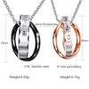 Vnox Endless Love Necklace Pendant For Lovers Vintage Double Hoop Wedding Promise Jewelry Free Chain