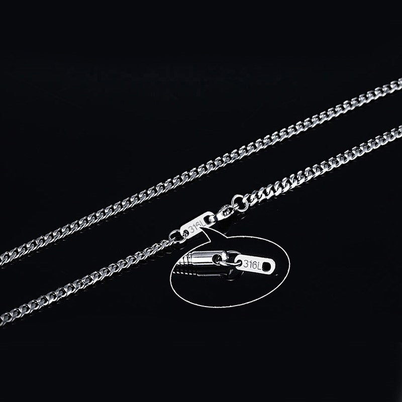 Fine Curb Link Chain 24 Men Necklace Jewelry Collier Kolye Gold Color Stainless Steel Male Jewellry W/ Spring Clasp