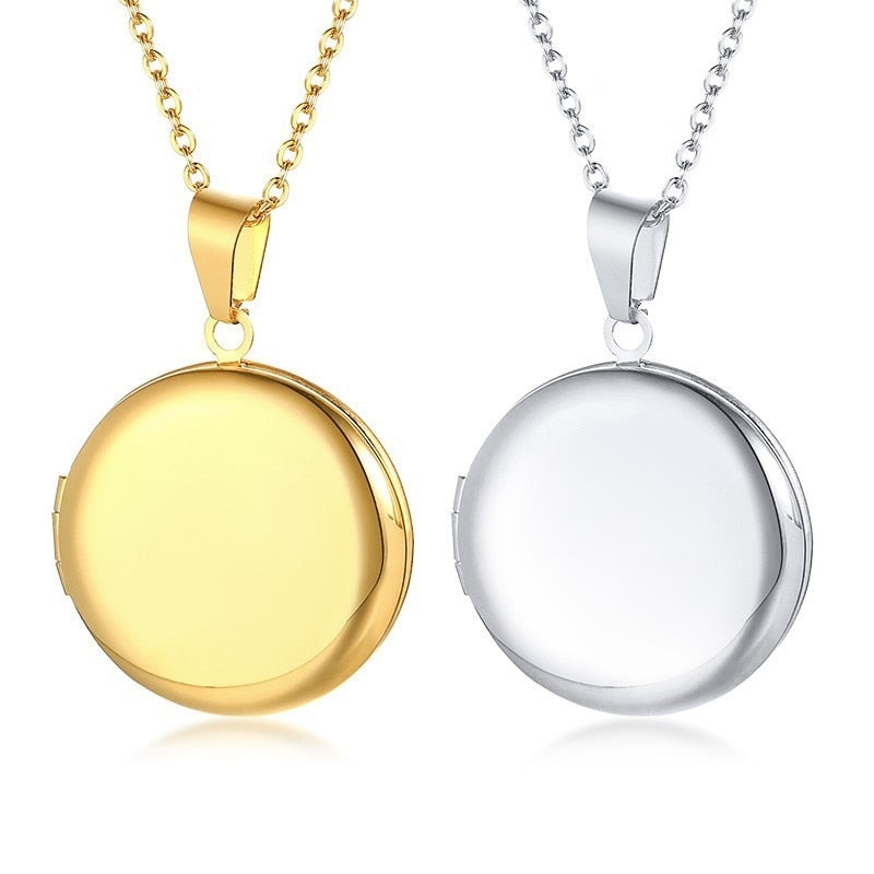 Vnox Forever Love Locket Necklace Pendant for Women Man Photo Frame Memory Keepsake Valentine's Day Jewelry