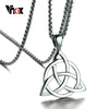 Vnox Interlocked Knot Pendant Men Necklace Stainless Steel YHWH Theological Theory Symbol Cross Male Jewelry Free 24" Chain