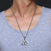 Vnox Interlocked Knot Pendant Men Necklace Stainless Steel YHWH Theological Theory Symbol Cross Male Jewelry Free 24" Chain