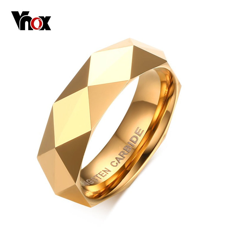 Men's Tungsten Carbide Wedding Ring US Size 6 7 8 9 10 11 Gold Color Top Quality