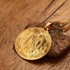 Vnox Mother of God Necklace Pendant Gold-color Stainless Steel Christian Jewelry