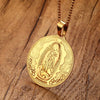 Vnox Mother of God Necklace Pendant Gold-color Stainless Steel Christian Jewelry